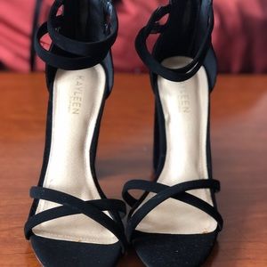 Black Strap Block Heels
